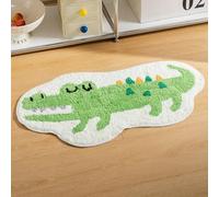 GFONYLG Bathroom Rugs Cute Carton Animal Shaped Bath Mat Non Sip Absorbent Fun Decor Bath Rug for Bathroom Tub Kitchen(Crocodile, 16×29 inch)