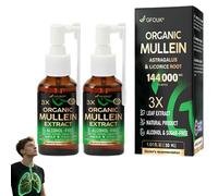 Gfouk 3X Concentrated Mullein Lung Cleanse Spray, 3X Organic Mullein Extract for Lungs, Difficulty Coughing up Phlegm,Shortness of Breath,Excessivemucus, Bronchitis, and Lunginfections(2)