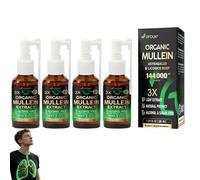 Gfouk 3X Concentrated Mullein Lung Cleanse Spray, 3X Organic Mullein Extract for Lungs, Difficulty Coughing up Phlegm,Shortness of Breath,Excessivemucus, Bronchitis, and Lunginfections (4)