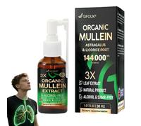 Gfouk 3X Concentrated Mullein Lung Cleanse Spray, 3X Organic Mullein Extract for Lungs, Difficulty Coughing up Phlegm,Shortness of Breath,Excessivemucus, Bronchitis, and Lunginfections (1)