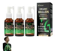 Gfouk 3X Concentrated Mullein Lung Cleanse Spray, 3X Organic Mullein Extract for Lungs, Difficulty Coughing up Phlegm,Shortness of Breath,Excessivemucus, Bronchitis, and Lunginfections (3)