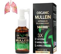 GFOUK 3X Concentrated Mullein Lung Cleanse Spray, Mullein Lung Cleanse Spray, Difficulty Coughing Up Phlegm, Shortness of Breath, Excessivemucus, Bronchitis, and Lunginfections (1)