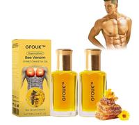 GFOUK Thermofirm Bee Venom Gynecomastia Oil, Firming Oil for Men, Gynecomastia Bee Venom Massage, Can Help Strengthen Chest Muscles (2pcs)