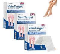 GFOUK Vein Target Microneedle Patch, varicose veins Patch, varicose veins treatment for legs, spider vein removal, Skin Body Care, Care for All Skin Types (3PCS)