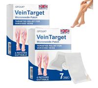 GFOUK Vein Target Microneedle Patch, varicose veins Patch, varicose veins treatment for legs, spider vein removal, Skin Body Care, Care for All Skin Types (2PCS)