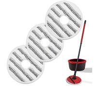 GFRED 3Pcs Mop Pads Replacement Microfiber Compatible With Vileda Spin and Clean Floor and Bucket Mop Head Refills For Cleaning Floor (Grey)