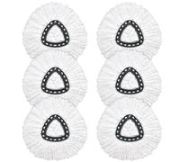 GFRED 6 Pack Head Replacement Mop Compatible With Vileda Turbo Spin 2-in-1 Mop Refills Microfibre Machine Washable (White-6Pcs)