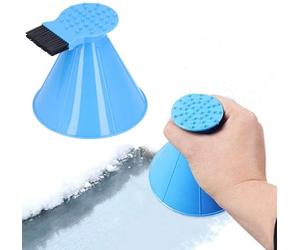 GFRGFH Magic Ice Scraper, 2 in 1 Multifunctional A Round Ice Scraper, Cone-Shaped Magic Funnel Car Windshield Snow Removal Tool