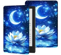 GFRGTFHYT Case for 7" All-New Kindle Paperwhite (12th Generation, 2024) and Kindle Colorsoft Signature Edition Lotus Moon Slim Lightweight PU Leather Adjustable Smart Shell Cover with Auto Wake/Sleep