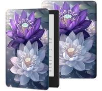GFRGTFHYT Case for 7" All-New Kindle Paperwhite (12th Generation, 2024) and Kindle Colorsoft Signature Edition D Lotus Slim Lightweight PU Leather Adjustable Smart Shell Cover with Auto Wake/Sleep
