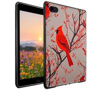 GFRGTFHYT Case for iPad 5th/6th Generation(9.7 inch, 2017/2018) /Air 2/1 & Pro 9.7 Slim Lightweight Soft TPU Silicone Shockproof Protective Back Shell Cover, Red Cardinal Birds