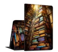 GFRGTFHYT Case for iPad 9th/8th/7th Generation 10.2 Inch 2021/2020/2019 - PU Leather Slim Folio Lightweight Smart Cover with Auto Wake/Sleep for iPad 10.2 Inch, Library Bookshelfs