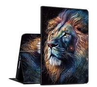 GFRGTFHYT Case for Microsoft Surface Pro 7/7 Plus/Pro 6/5/4/LTE 12.3 Inch PU Leather Slim Lightweight Multiple Angles Stand Smart Cover with Auto Wake/Sleep, Lion Galaxy