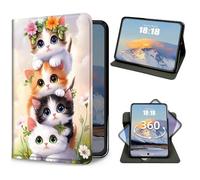GFRGTFHYT Case for Samsung Galaxy Tab A11/A9 8.7 Inch 2026/2024 Slim Lightweight PU Leather 360 Degree Rotating Multiple Viewing Angles Folio Kickstand Smart Shell Tablet Cover, E Cats
