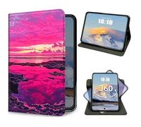 GFRGTFHYT Case for Samsung Galaxy Tab S11 Ultra 14.6 Inch 2025 Slim PU Leather 360 Degree Rotating Adjustable Folio Multi-Angle Viewing Smart Stand Protective Cover with Auto Wake/Sleep,Red Sky Sea