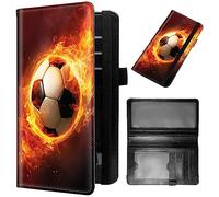 GFRGTFHYT Checkbook Cover for Women & Men PU Leather Checkbook Covers for Personal Checkbook Slim Check Book Credit Card Holder Holder Wallet with RFID Blocking for Duplicate Checks, Fire Football