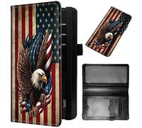 GFRGTFHYT Checkbook Cover for Women & Men PU Leather Checkbook Covers for Personal Checkbook Slim Check Book Credit Card Holder Holder Wallet with RFID Blocking for Duplicate Checks, Eagle on American