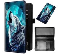 GFRGTFHYT Checkbook Cover for Women & Men PU Leather Checkbook Covers for Personal Checkbook Slim Check Book Credit Card Holder Holder Wallet with RFID Blocking for Duplicate Checks, Moon Wolf