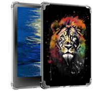 GFRGTFHYT Clear Case for 6" All-New Kindle 11th Generation 2022 Release Only, Slim Lightweight Soft TPU Transparent Shockproof Back Cover Case for Kindle 2022 11th Gen e-Reader,Watercolor Lions