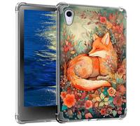 GFRGTFHYT Clear Case for iPad Mini 6 8.3 Inch 2021 for iPad Mini 6th Generation Case Slim Soft TPU Transparent Back Cover Case for 2021 iPad Mini 8.3" 6th Gen A2567 A2568 A2569,Cute Fox Flowers