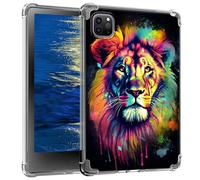 GFRGTFHYT Clear Case for iPad Pro 12.9 inch 2022/2021/2020 (6th/5th/4th Gen) Slim Lightweight Soft TPU Transparent Silicone Shockproof Protective Back Cover for iPad Pro 12.9, Art Watercolor Lions