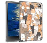 GFRGTFHYT Clear Case for Kobo Libra Colour 7" 2024 Release Slim Ligthwheight Soft TPU Silicone Transparent Shockproof Protective Back Cover Case for 7" Kobo Libra Colour 2024 eReader, Funny Cute Cats