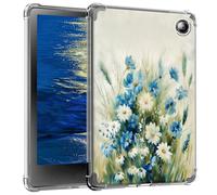 GFRGTFHYT Clear Case for Kobo Libra Colour 7" 2024 Release Slim Ligthwheight Soft TPU Silicone Transparent Shockproof Protective Back Cover Case for 7" Kobo Libra Colour 2024 eReader, Blue Wildflower