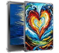 GFRGTFHYT Clear Case for Kobo Libra Colour 7" 2024 Release Slim Ligthwheight Soft TPU Silicone Transparent Shockproof Protective Back Cover Case for 7" Kobo Libra Colour 2024 eReader, Heart Love