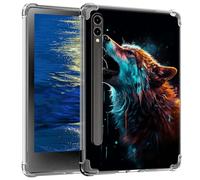 GFRGTFHYT Clear Case for Samsung Galaxy Tab S9 FE+ / S9 FE Plus 12.4-Inch Slim Lightweight Soft TPU Transparent Silicone Back Cover Shockproof Tablet Case for Galaxy Tab S9 FE+ Plus,Art Howling Wolf