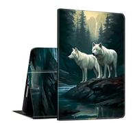 GFRGTFHYT for iPad 10th Generation 10.9 Inch 2022 PU Leather Slim Lightweight Multiple Angles Stand Smart Cover with Auto Wake/Sleep for iPad 10.9 Inch 2022 Tablet,Wolves Forest