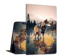 GFRGTFHYT for iPad 10th Generation 10.9 Inch 2022 PU Leather Slim Lightweight Multiple Angles Stand Smart Cover with Auto Wake/Sleep for iPad 10.9 Inch 2022 Tablet,Wolf Art