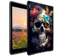 GFRGTFHYT for iPad 10th Generation Case 10.9 Inch 2022 Wen Women Slim Lightweight Soft TPU Silicone Shockproof Protective Back Shell Cover Case for iPad 10th Gen 10.9 inch 2022, Flower Skull Butterfly
