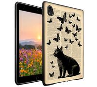 GFRGTFHYT for iPad 10th Generation Case 10.9 Inch 2022 Wen Women Slim Lightweight Soft TPU Silicone Shockproof Protective Back Shell Cover Case for iPad 10th Gen 10.9 inch 2022,Cat Butterfly Newspaper