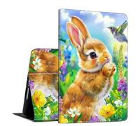 GFRGTFHYT for iPad 9th/8th/7th Generation 10.2 Inch Case 2021/2020/2019 PU Leather Slim Folio Lightweight Multiple Viewing Angles Smart Cover with Auto Wake/Sleep Case for iPad 10.2 Inch, Cute Rabbit