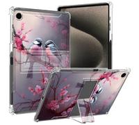 GFRGTFHYT for iPad 9th/ 8th/ 7th Generation Clear Case (2021/2020/2019) for iPad 10.2 inch with Pencil Holder & Kickstand Transparent Slim Soft TPU Cover for iPad 10.2",Magpie Birds Plum Blossoms