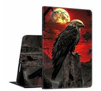 GFRGTFHYT for iPad Air 13 Inch Case M2 2024 for Women Men PU Leather Slim Lightweight Folio Kickstand Multi-Angle Stand Smart Shell Cover with Auto Wake/Sleep,Bald Eagle Moon