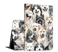 GFRGTFHYT for iPad Air 13 Inch Case M2 2024 for Women Men PU Leather Slim Lightweight Folio Kickstand Multi-Angle Stand Smart Shell Cover with Auto Wake/Sleep,Cute Dogs