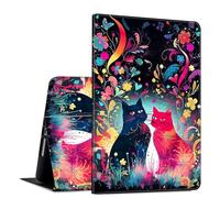 GFRGTFHYT for iPad Air 13 Inch Case M2 2024 for Women Men PU Leather Slim Lightweight Folio Kickstand Multi-Angle Stand Smart Shell Cover with Auto Wake/Sleep,Art Watercolor Cat