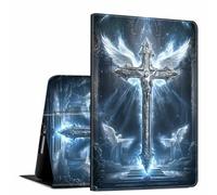 GFRGTFHYT for iPad Air 13 Inch Case M2 2024 PU Leather Slim Lightweight Folio Kickstand Multi-Angle Stand Smart Shell Cover with Auto Wake/Sleep,God Jesus Christian Cross