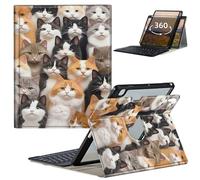 GFRGTFHYT for iPad Air 3 10.5" 2019 Keyboard Case for iPad Pro 10.5 inch 2017 with 360 Degree Rotating Slim Stand Smart Cover with Detachable Wireless Keyboard & Pencil Holder, Cute Cats