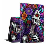 GFRGTFHYT for iPad Pro 11 Inch Case 2024 5th Generation (M4) Flower Human Bone Design Soft TPU Shockproof Protective PU Leather Slim Smart Folio Cover Shell Adjustable Stand Kickstand Auto Sleep/Wake