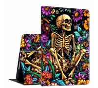 GFRGTFHYT for iPad Pro 11 Inch Case 2024 5th Generation (M4) Human Bone Flower Design Soft TPU Shockproof Protective PU Leather Slim Smart Folio Cover Shell Adjustable Stand Kickstand Auto Sleep/Wake