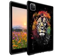 GFRGTFHYT for iPad Pro 11 Inch Case (M4, 5th Generation 2024) Slim Lightweight Soft TPU Silicone Shockproof Drop & Camera Protection Back Shell Cover Case for iPad Pro 11" 2024, Watercolor Lions