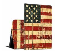 GFRGTFHYT for iPad Pro 13 Inch Case M4 2024 7th Generation American Flag Retro Design Soft TPU Shockproof Protective PU Leather Slim Smart Folio Cover Shell Adjustable Stand Kickstand Auto Sleep/Wake