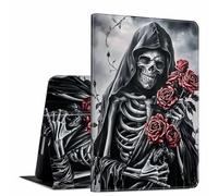 GFRGTFHYT for iPad Pro 13 Inch Case M4 2024 7th Generation Human Bone Rose Design Soft TPU Shockproof Protective PU Leather Slim Smart Folio Cover Shell Adjustable Stand Kickstand Auto Sleep/Wake