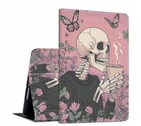 GFRGTFHYT for iPad Pro 13 Inch Case M4 2024 7th Generation Pink Human Bone Design Soft TPU Shockproof Protective PU Leather Slim Smart Folio Cover Shell Adjustable Stand Kickstand Auto Sleep/Wake