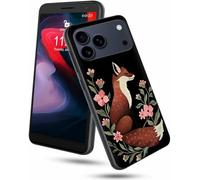 GFRGTFHYT for iPhone 17 Pro Max Phone Case 6.9" 2025 Slim Soft TPU Silicone Cover with Art Fox Flowers Stylish Design for Women Wen Shockproof Anti-Scratch Protection Case for Apple iPhone 17 Pro Max