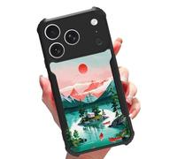 GFRGTFHYT for iPhone 17 Pro Max Phone Case 6.9" Women Men Slim Shockproof Soft TPU Corners Bumper Hard Plastic Back Hybrid Anti-Scratch Protective Case for iPhone 17 Pro Max 2025,Mountain Sun