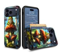 GFRGTFHYT for iPhone 17 Pro Max Wallet Case with Credit Card Holder Hybrid Dual Layer Art Howling Wolf Design for Women Man Heavy Duty Shockproof Protective Phone Case for iPhone 17 Pro Max 6.9" 2025