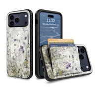 GFRGTFHYT for iPhone 17 Pro Max Wallet Case with Credit Card Holder Hybrid Dual Layer Art Wolf Moon Design for Women Man Heavy Duty Shockproof Protective Phone Case for iPhone 17 Pro Max 6.9" 2025